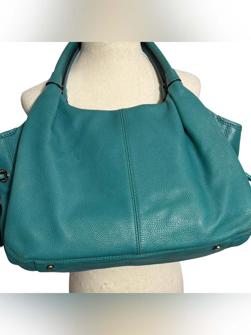 Kate Spade โข Stevie Leather Hobo Shoulder Bag Turquoise Blue Tassels - Picture 5 of 15